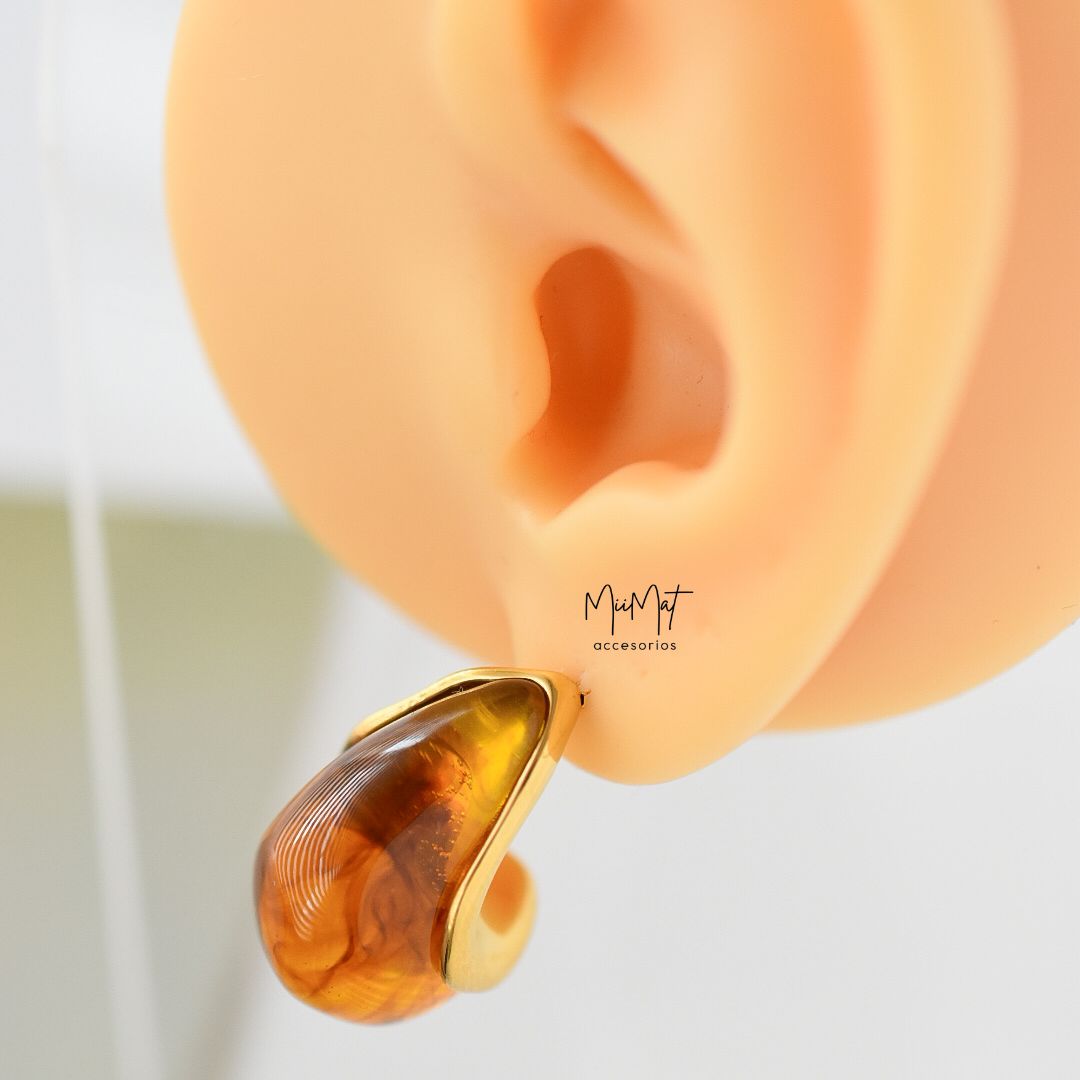 Aretes Gota Ámbar