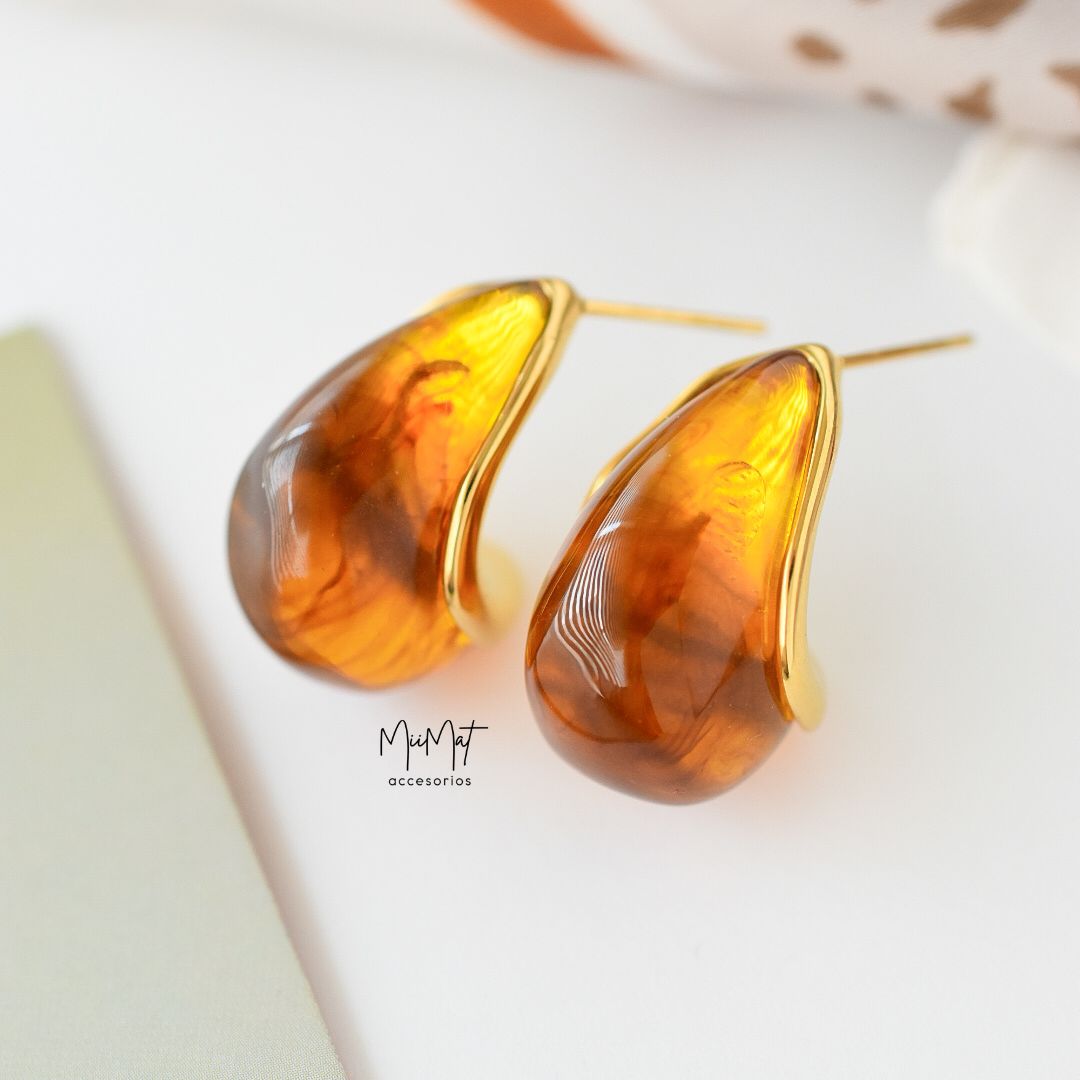 Aretes Gota Ámbar