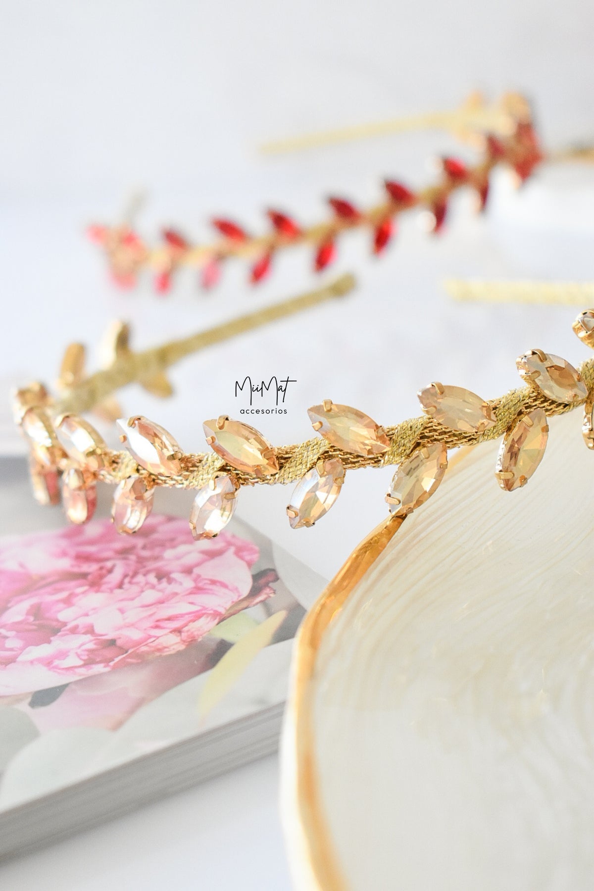 Diadema Hojas Beige