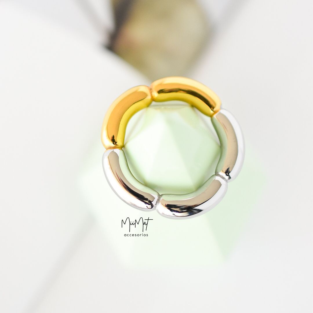 Anillo Flor Bicolor