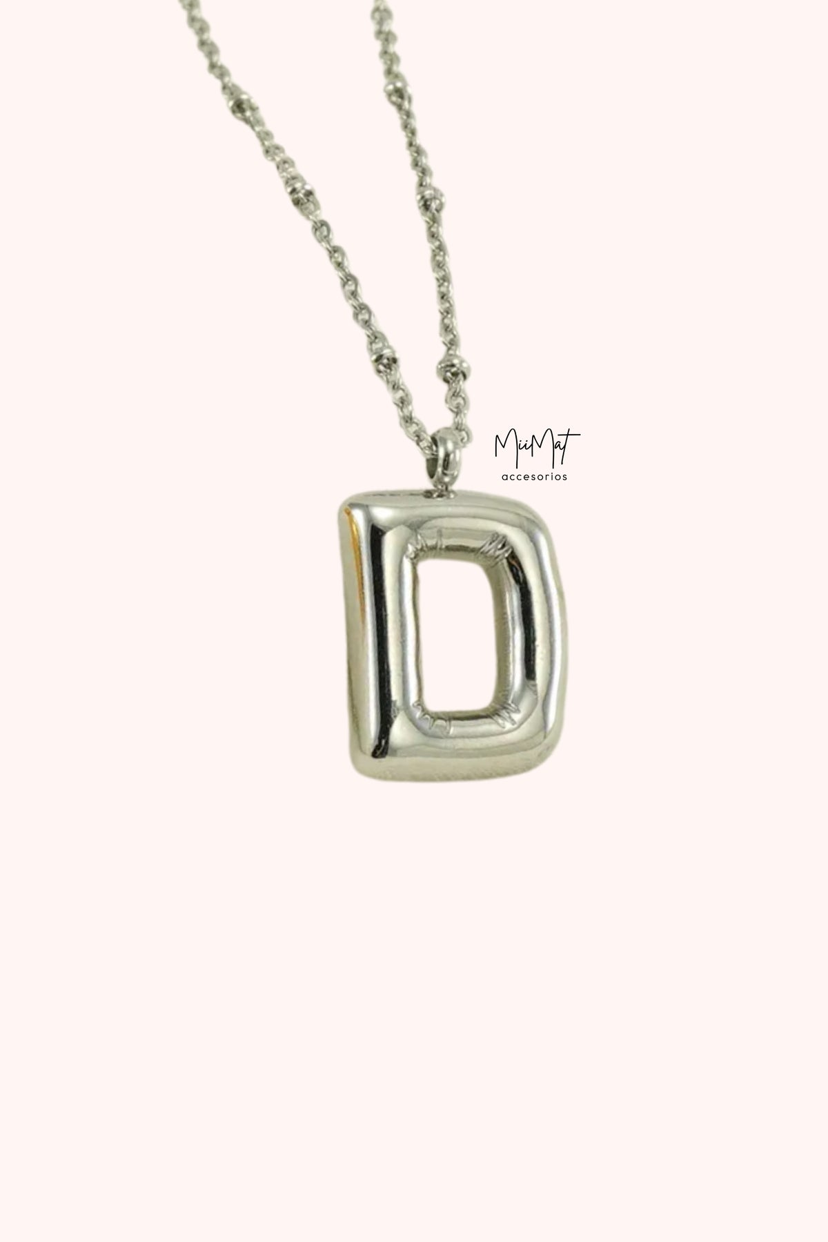 Collar Inicial Globo Plata