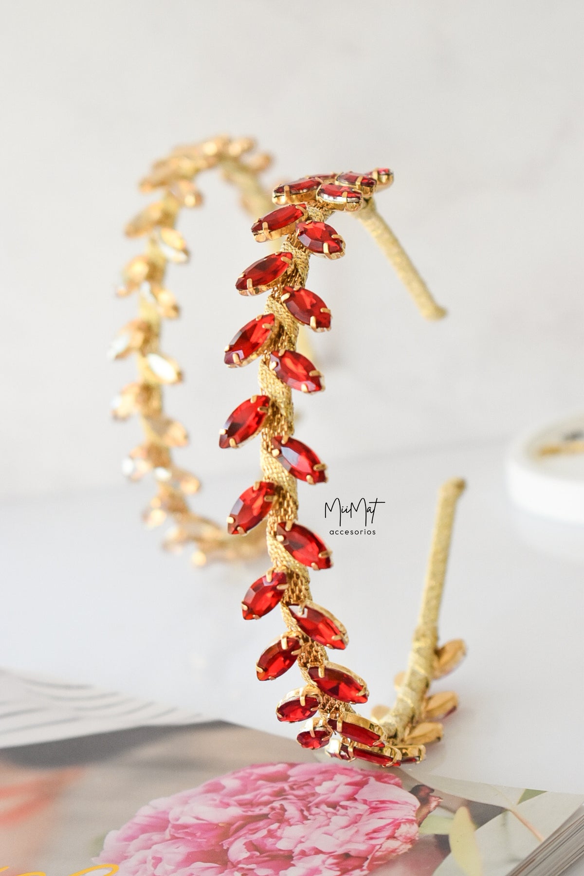 Diadema Hojas Roja