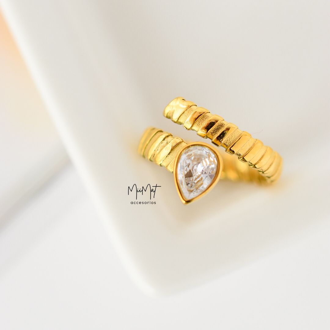 Anillo Gota Blanco