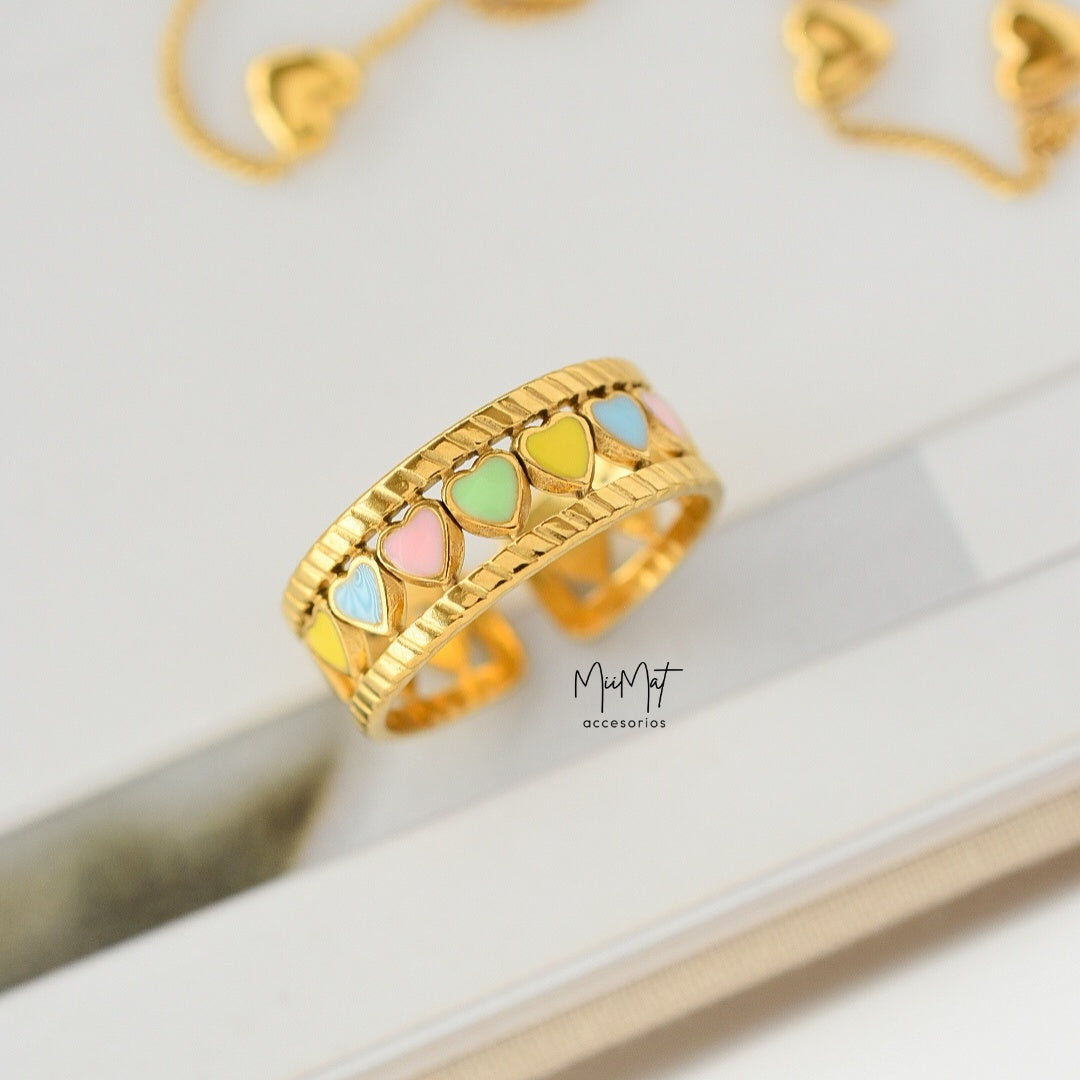 Anillo Pastel Hearts