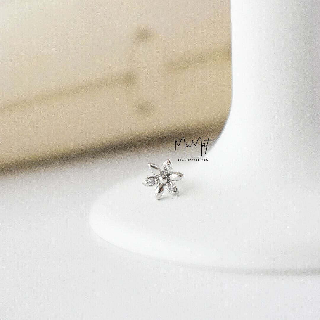 Piercing Flor Plata