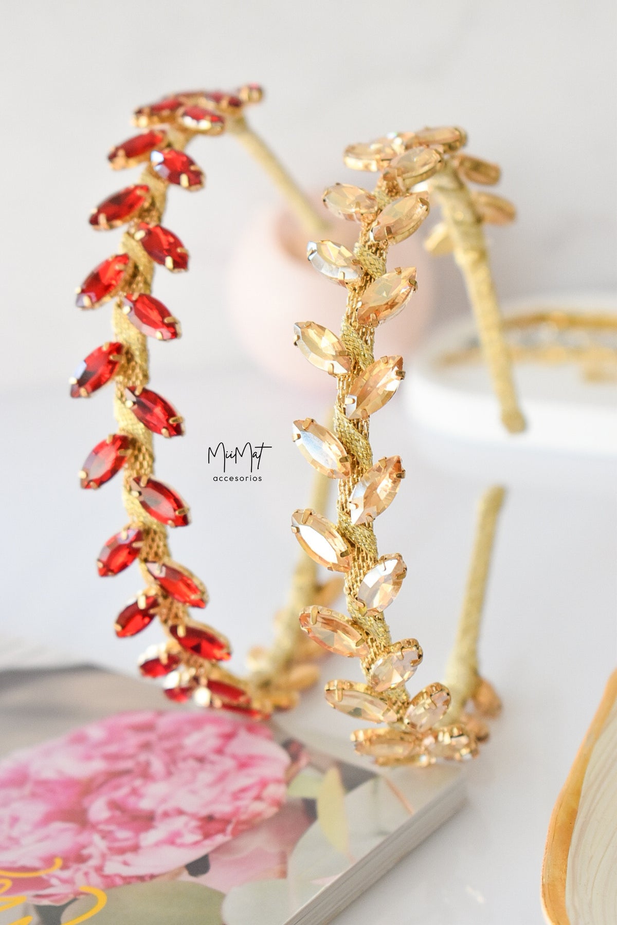 Diadema Hojas Beige