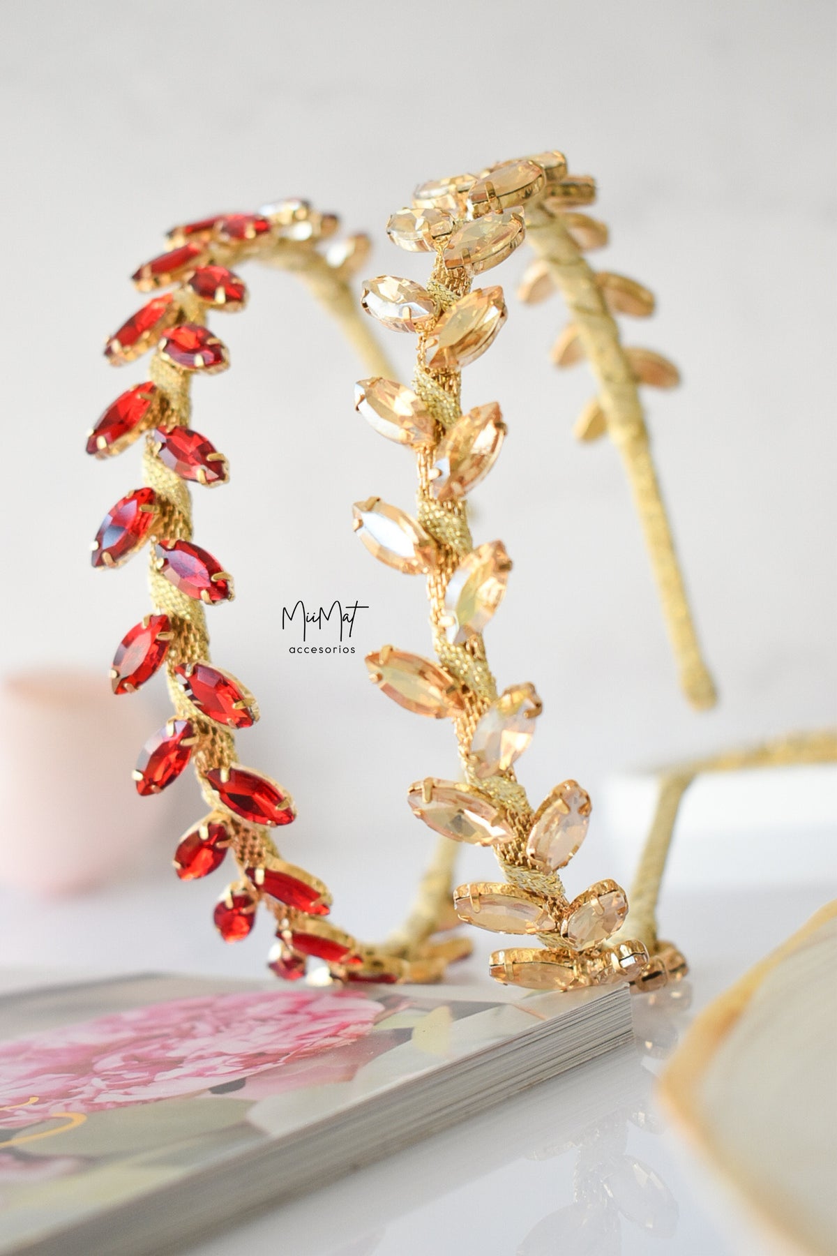 Diadema Hojas Roja