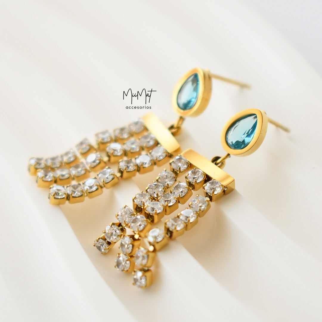 Aretes Cascada Esmeralda