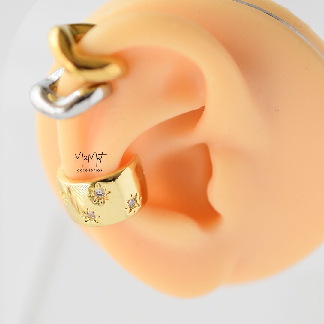 Ear Cuff Wave Plata