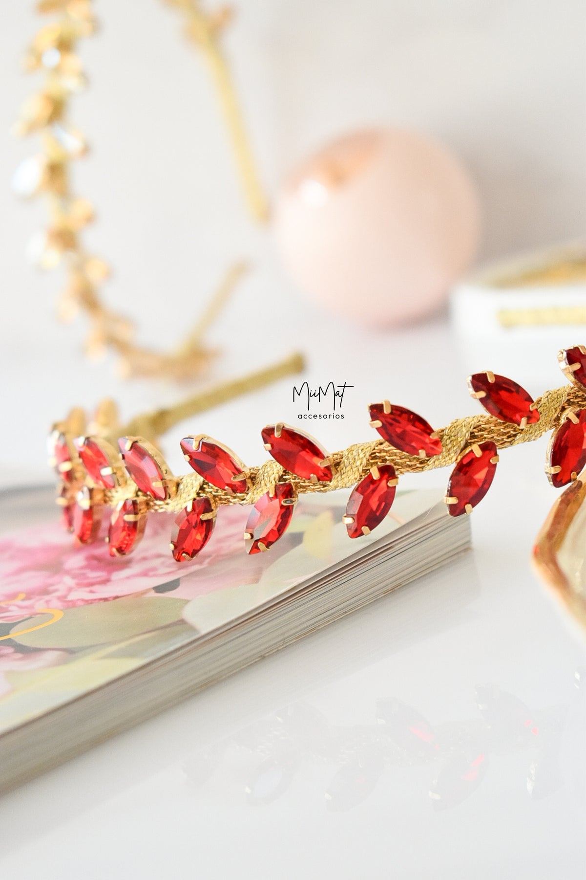 Diadema Hojas Roja