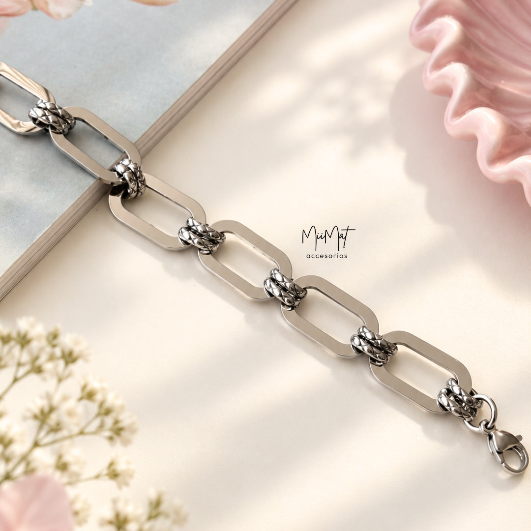 Pulsera Maxi Eslabones Plata