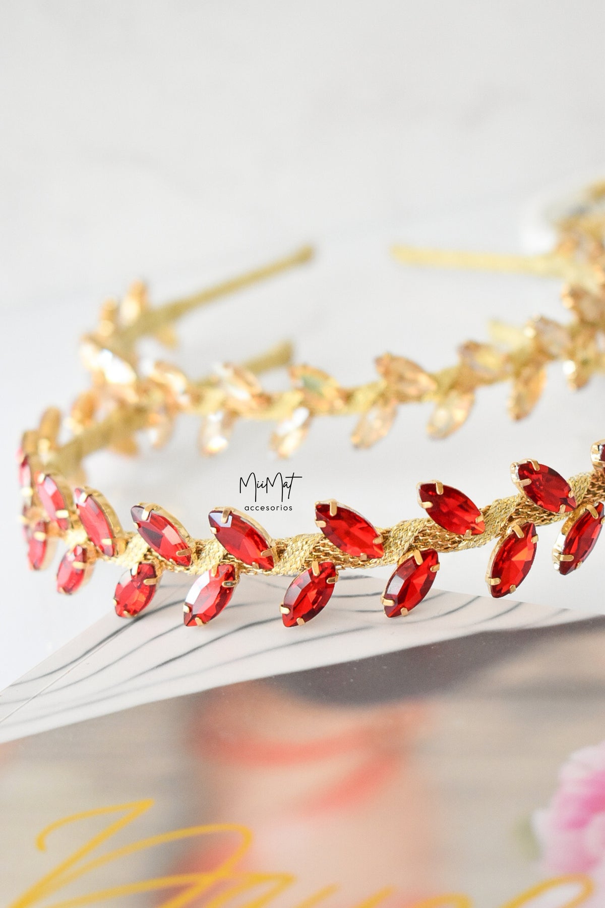 Diadema Hojas Roja