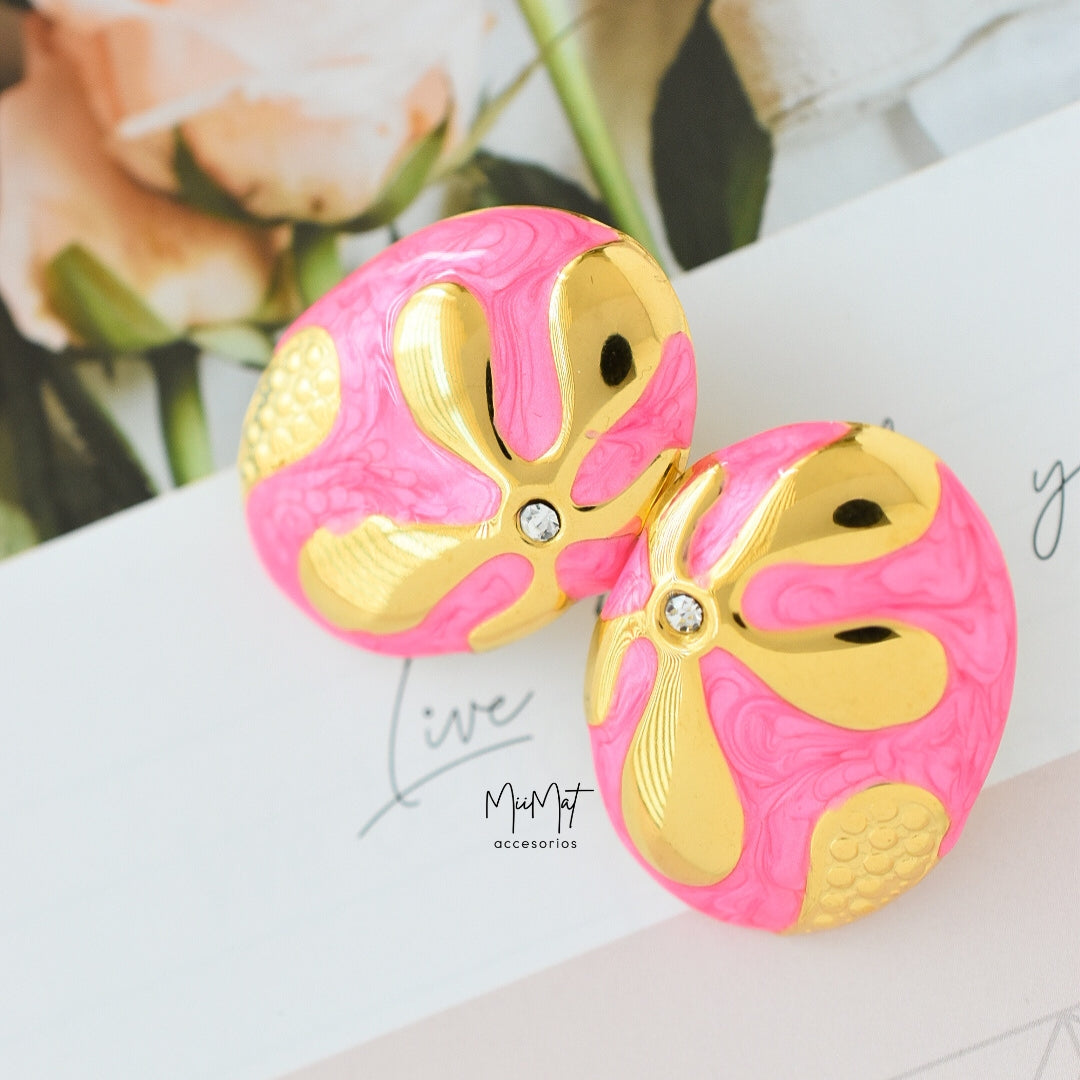 Aretes Pink & Gold