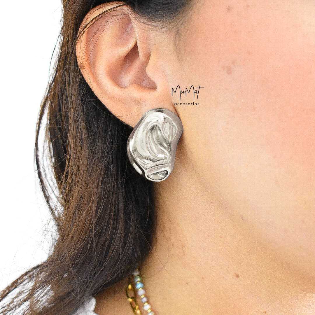 Aretes Isla Plateado