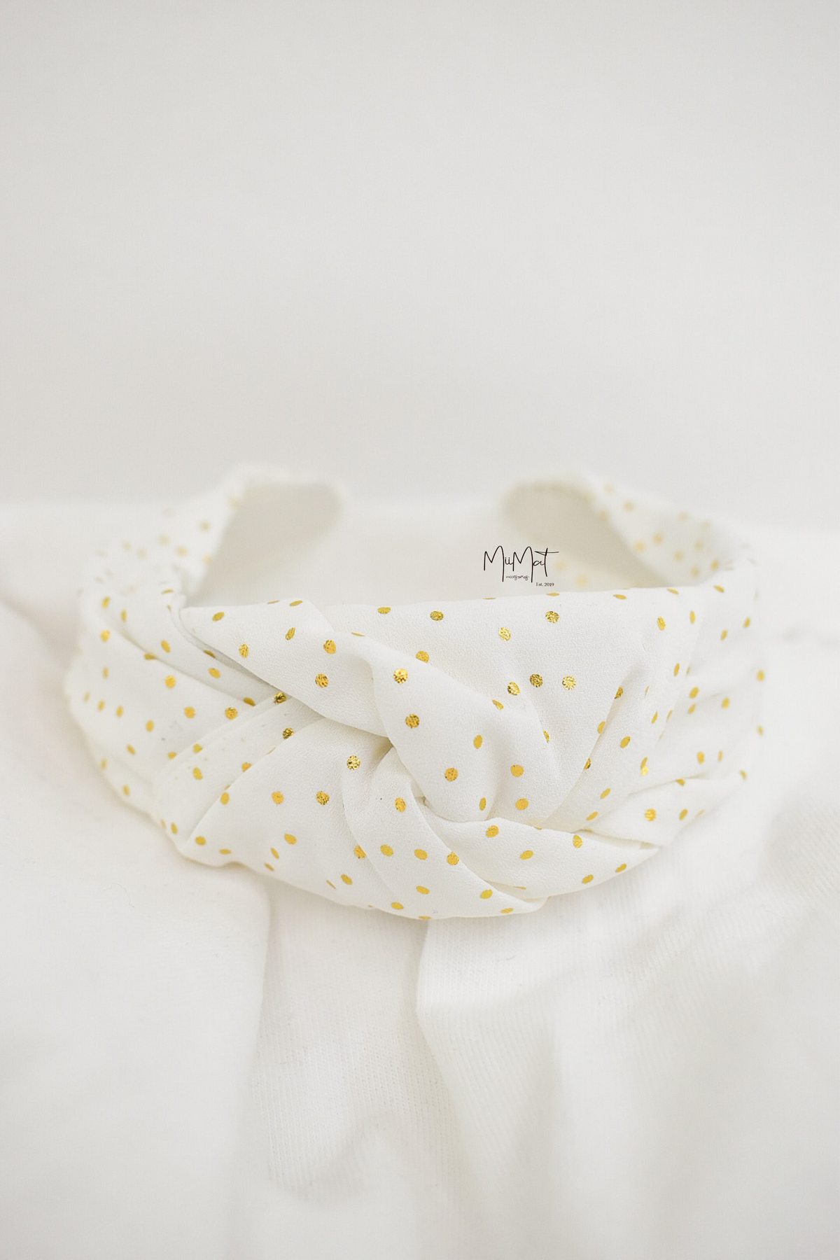 Diadema Gold Dots Blanca