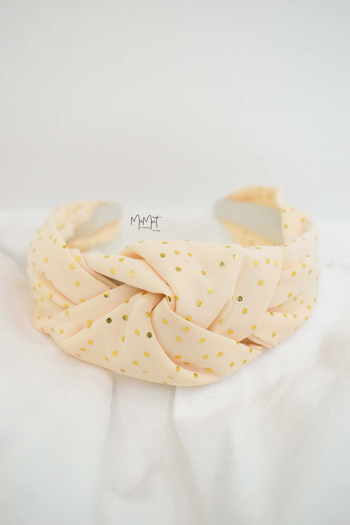 Diadema Gold Dots Durazno