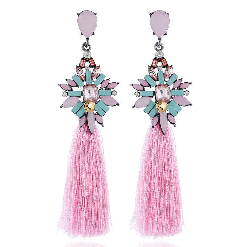 Aretes Borla con Cristal