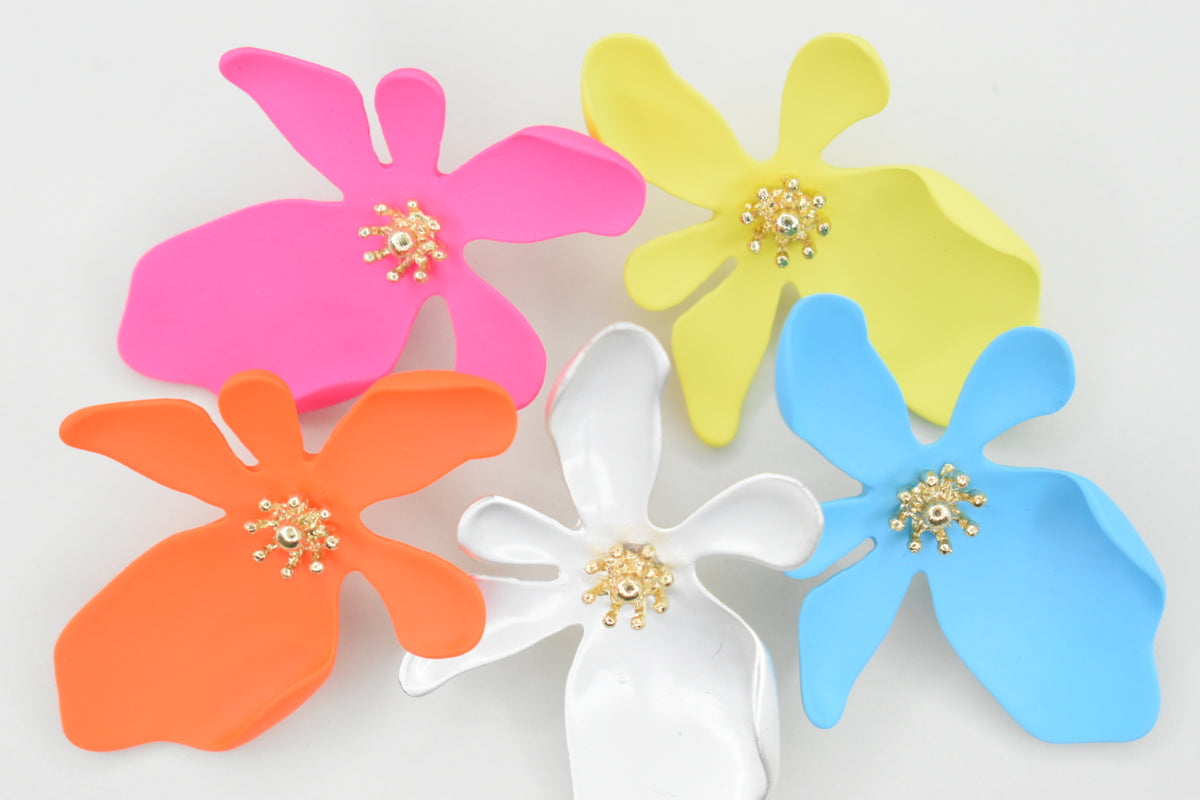 Aretes Flores Neón