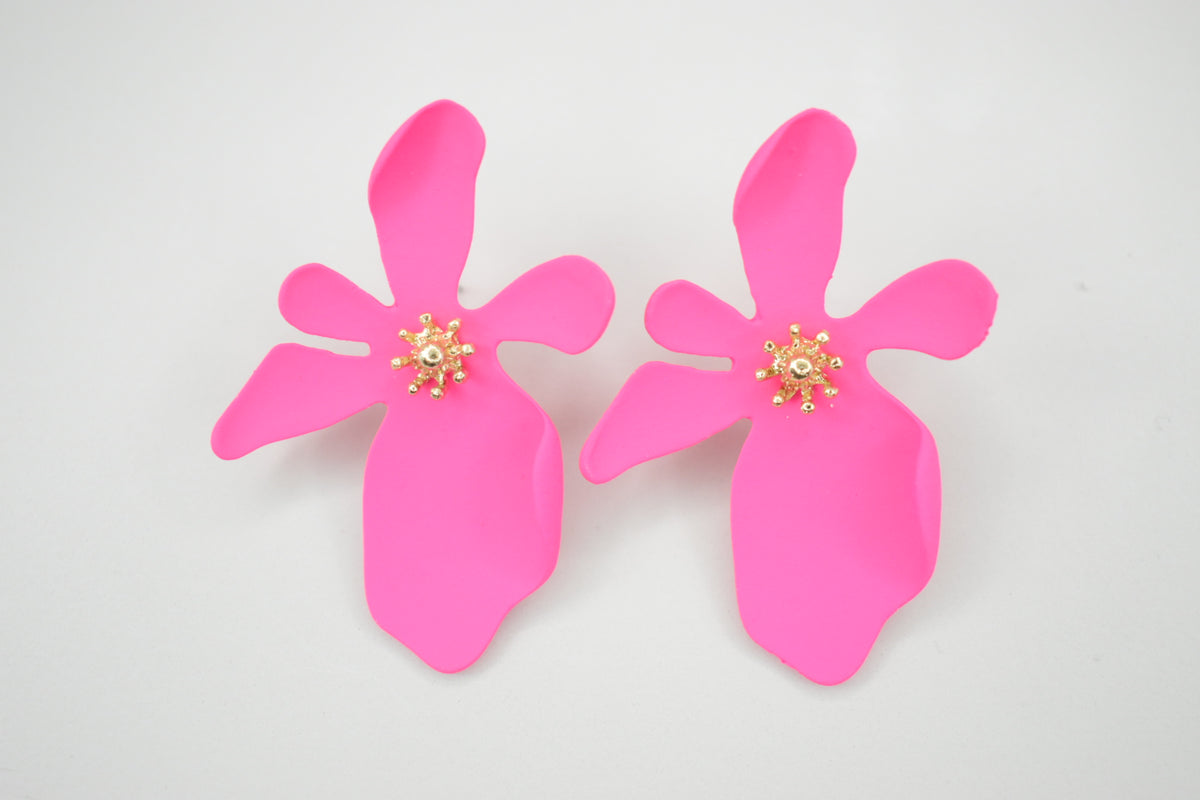 Aretes Flores Neón