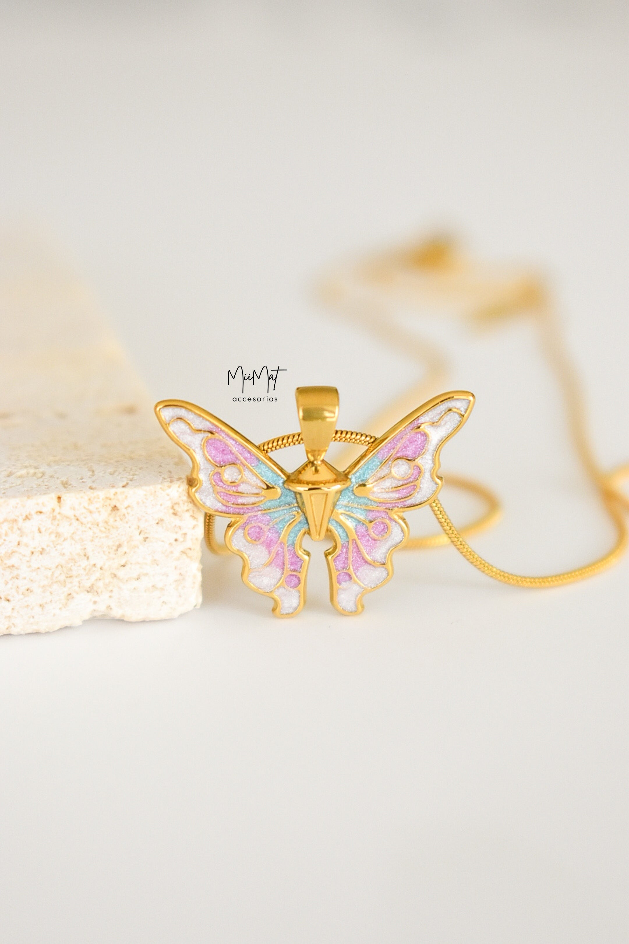 Collar Butterfly Rosa
