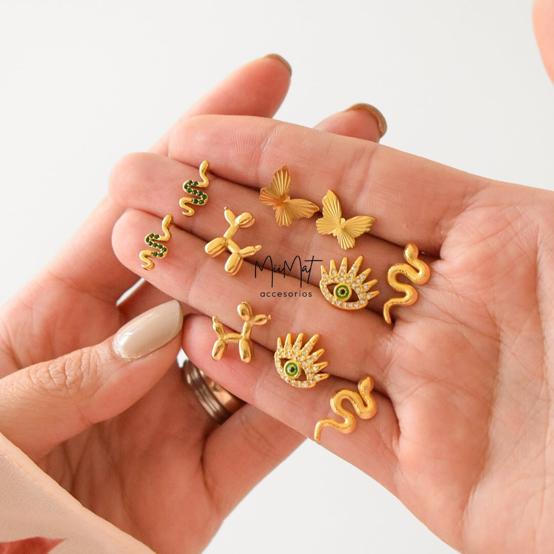 Aretes Serpente Destello